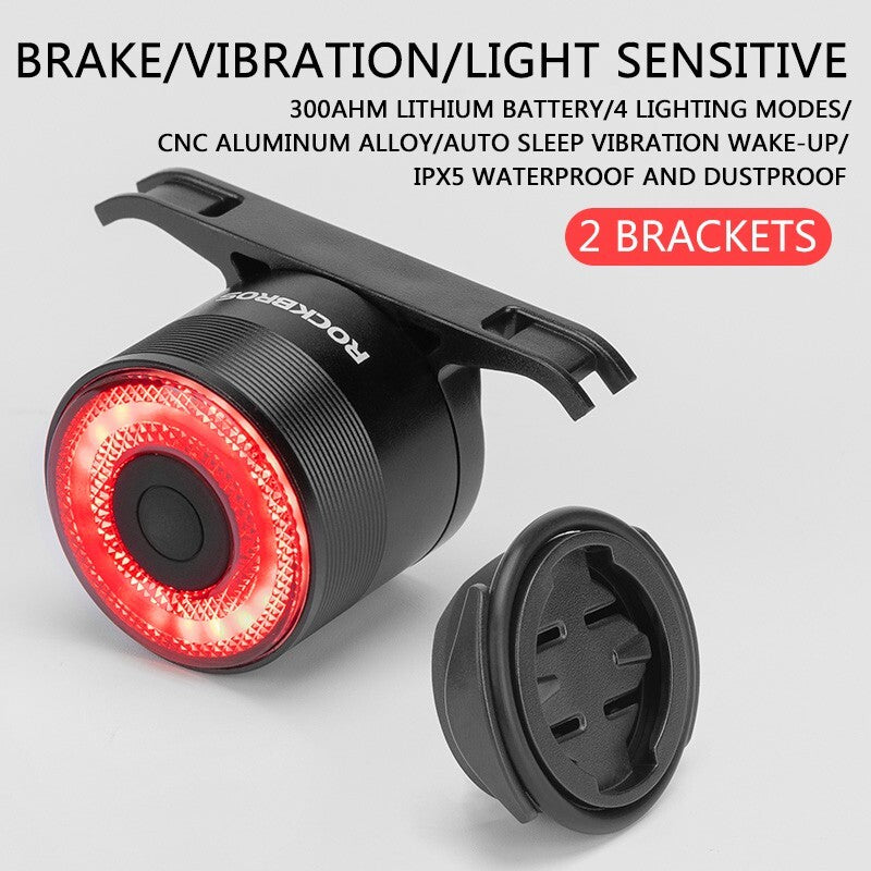 Bike Rear Light with 4 Modes Auto Brake Sensing Waterproof Safety Taillight