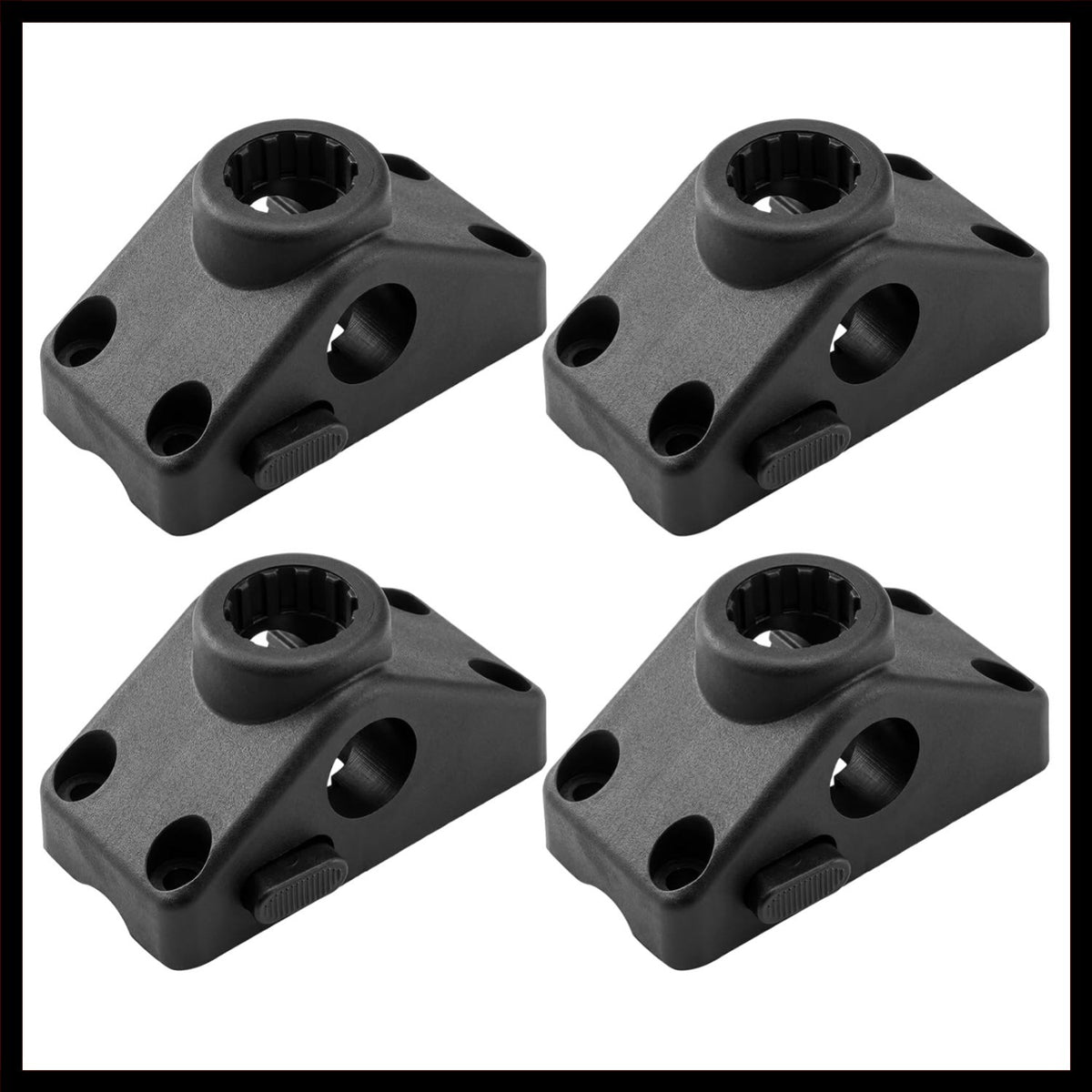 4 Pack Boat & Kayak Fishing Rod Holder Mounting Brackets - Universal Side Deck Locking Mounts