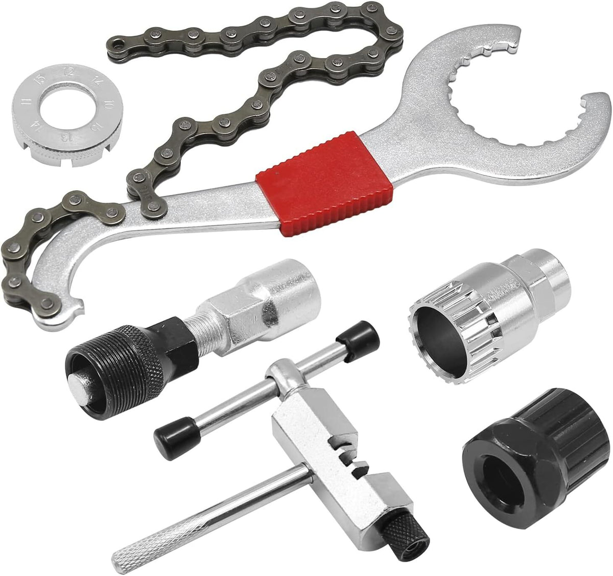 Bike Repair Tool Kit with Cassette Remover & Crank Puller - 6PCS