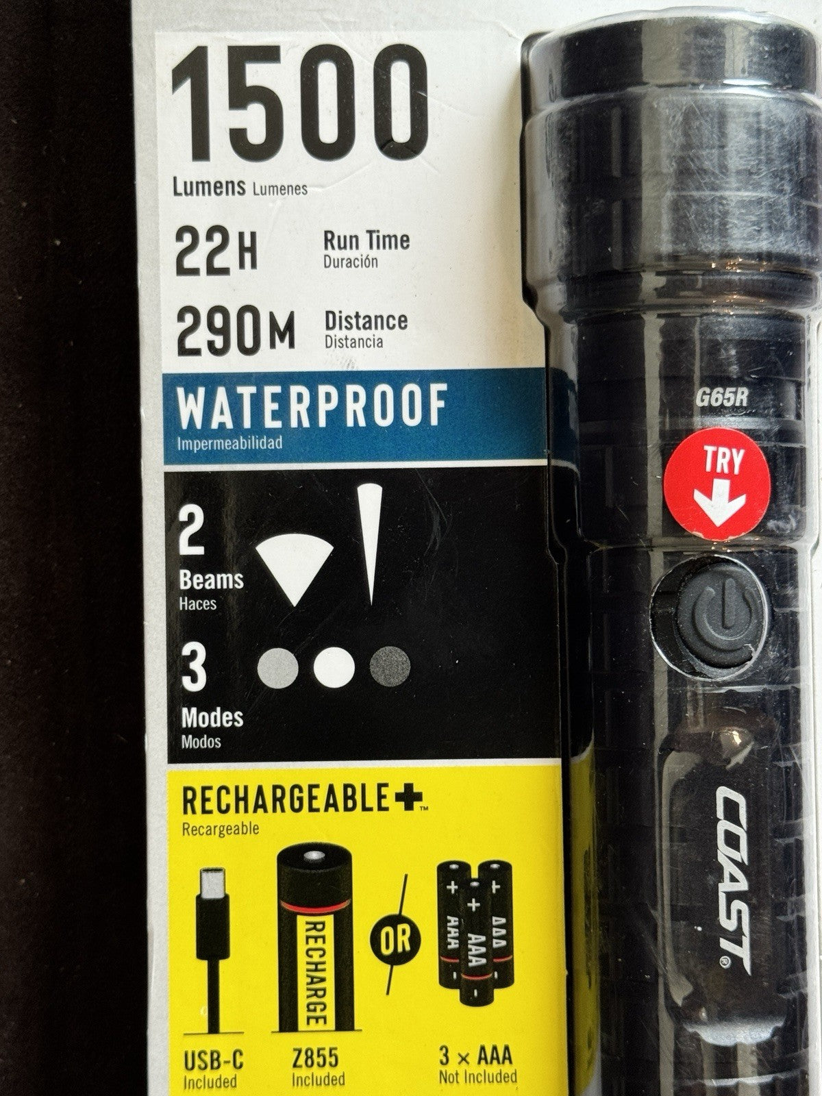 Waterproof Rechargeable LED Flashlight 1500 Lumens for Outdoors & Emergency