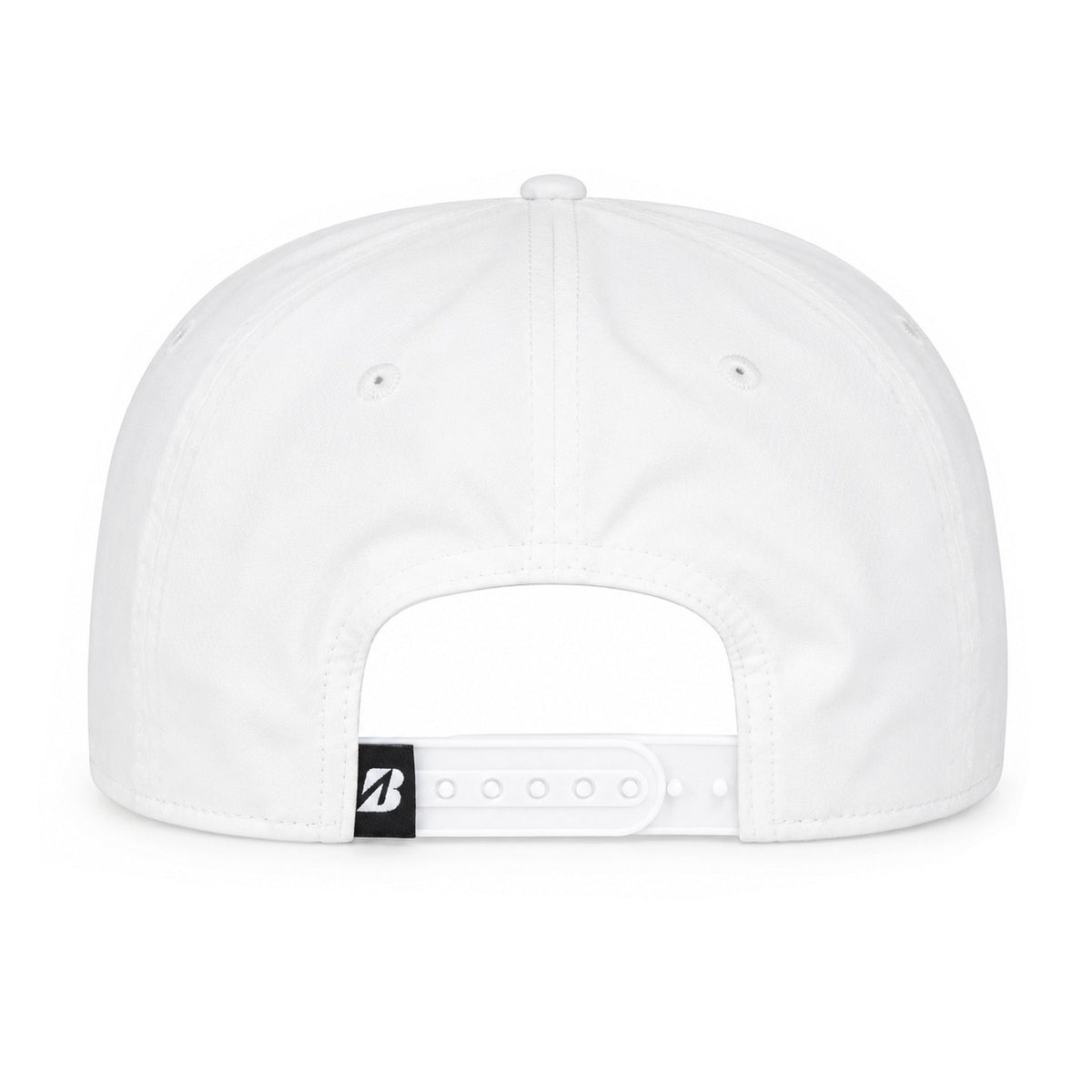 Lightweight Adjustable Snapback Hat - White, 6 Panel Bridgestone Crusher Cap
