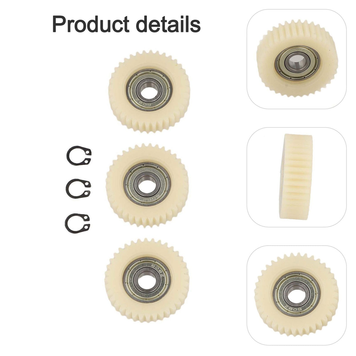 3 Pcs 36 Teeth Bicycle Hub Motor Planetary Gears with Bearings for E-Bike