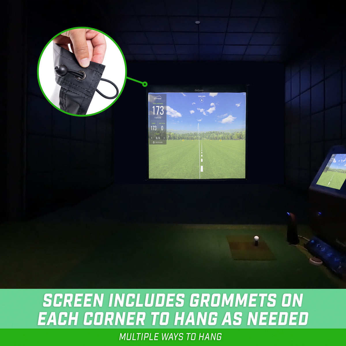 Golf Simulator Impact Screen 7.8' x 6.8' for Projectors & Hitting Nets
