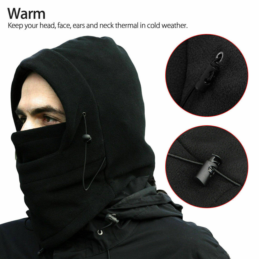 Winter Windproof Fleece Neck Warmer Balaclava Hood for Skiing & Snowboarding