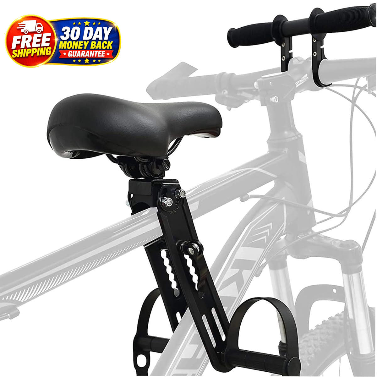 Kids Bike Seat Replacement with Handlebar - Detachable Front Mount for Mountain Biking