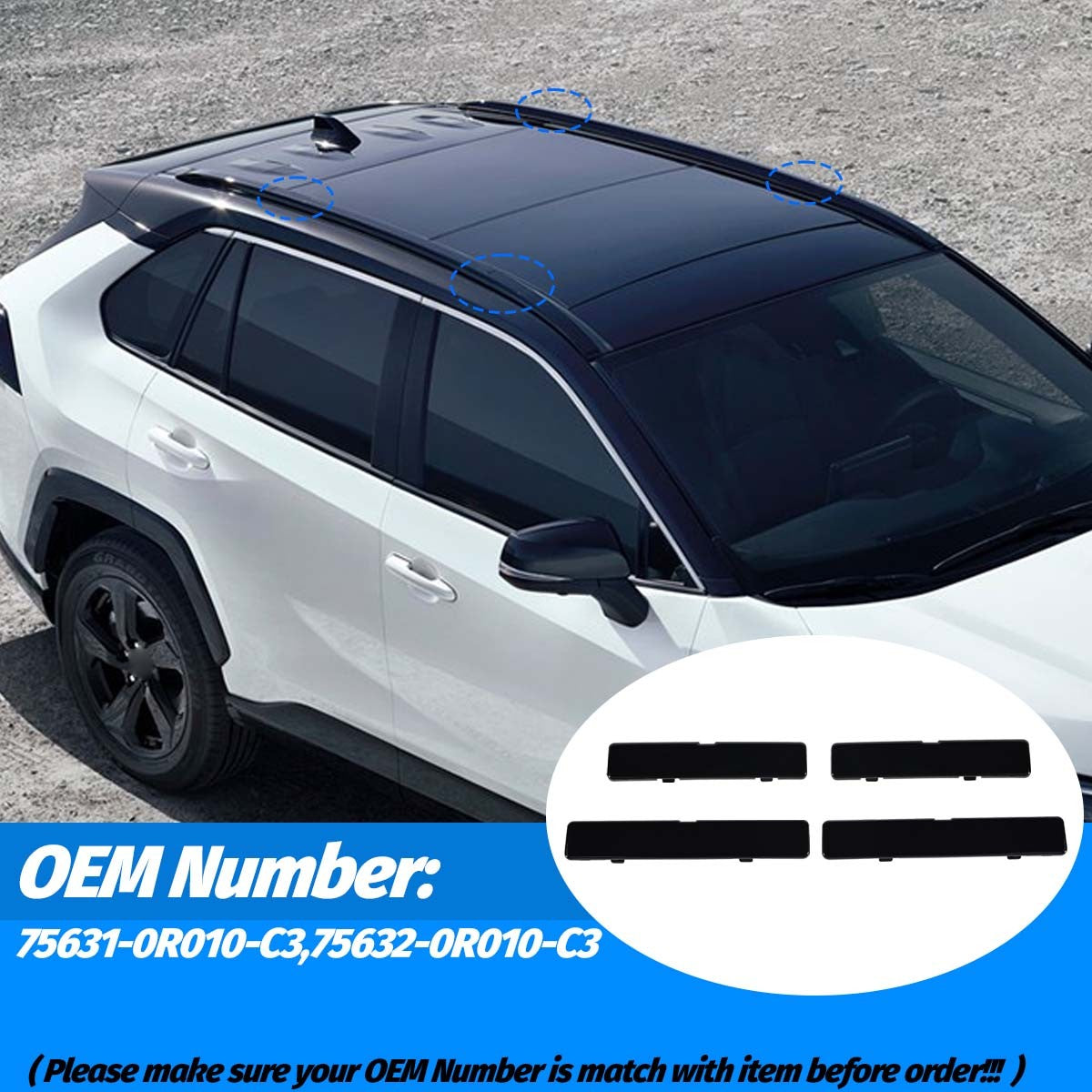 Toyota RAV4 XA50 Roof Rack Rails Cover 2019-2024 - Luggage Center Guard