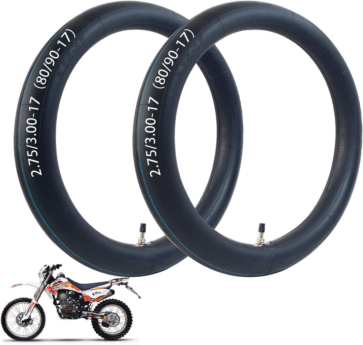 Heavy Duty Inner Tube 2.75/3.00-17 for Bicycle or Motorcycle Tire Replacement