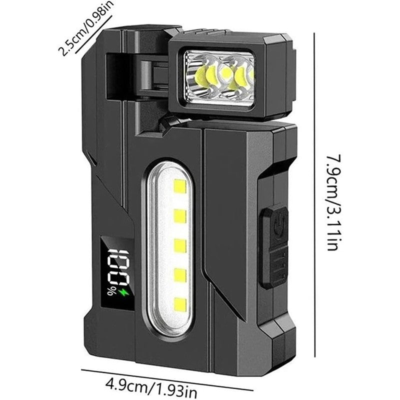 Rechargeable LED Flashlight Set - Portable EDC with RGB Warning Lights