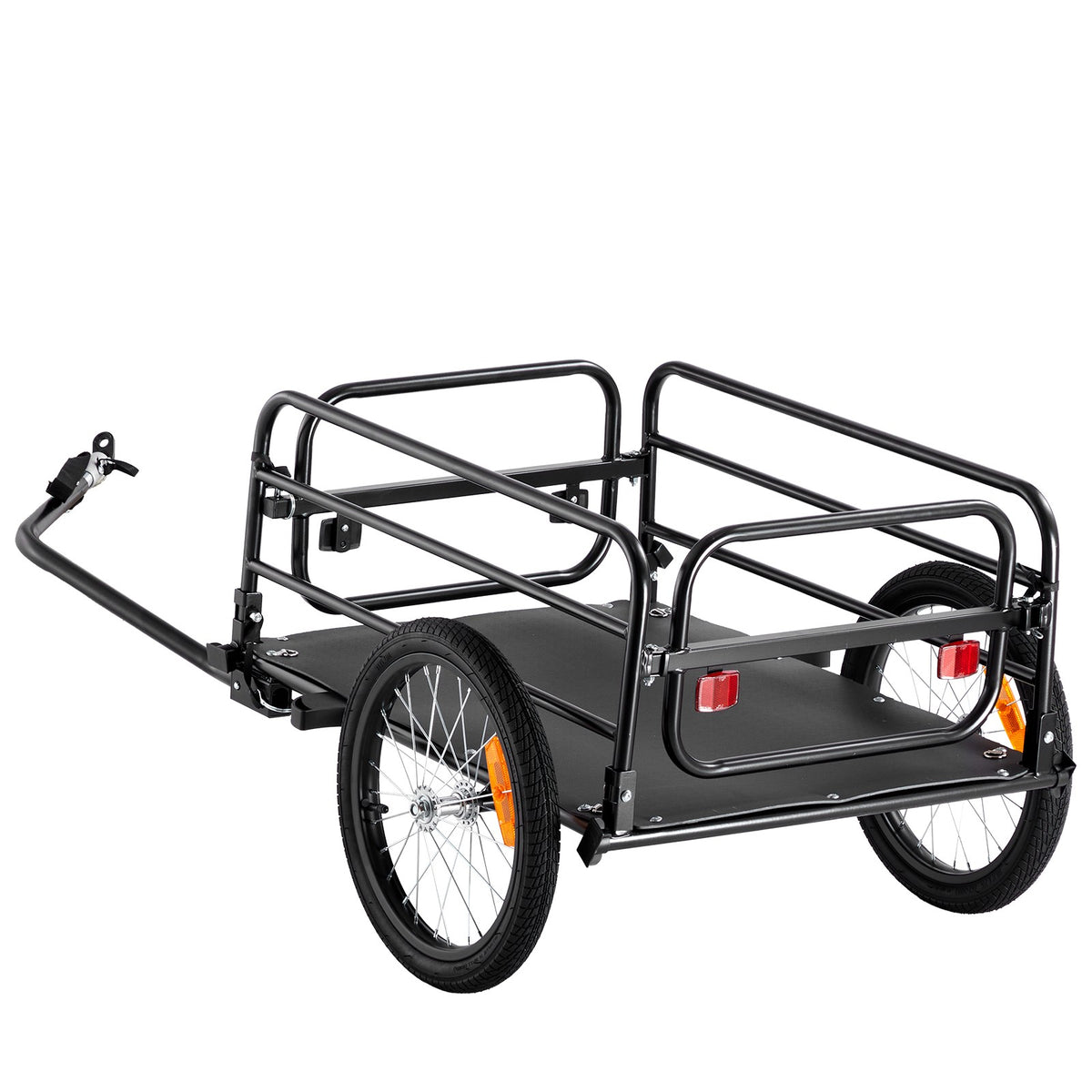 Bike Cargo Trailer 160 lbs Capacity Carbon Steel Bicycle Carrier with Foldable Frame
