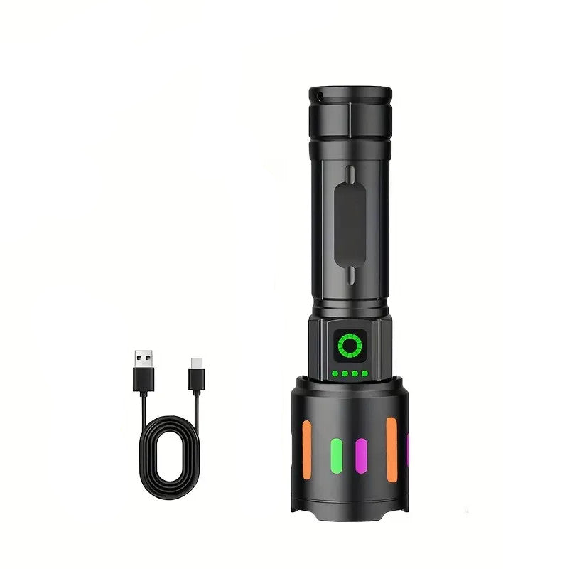 High-Power Rechargeable LED Tactical Flashlight 350000000 Lumens Waterproof