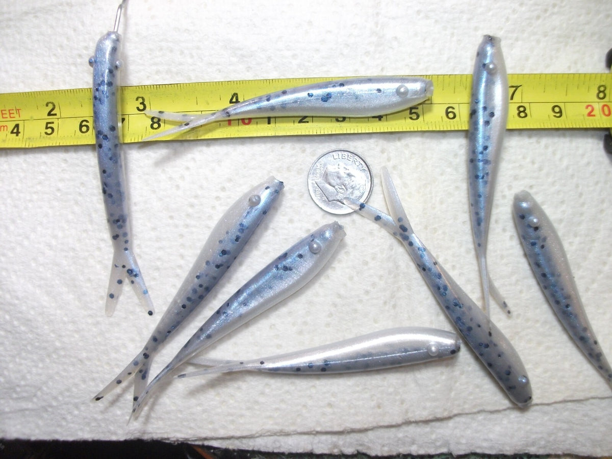 Artificial Soft Plastic Minnows for Bass and Walleye Fishing - 3" Monkey Shiner