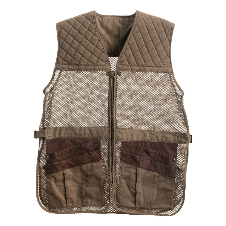 Hunting Shooting Vest with Mesh & Breathable Cotton - Olive, Size L