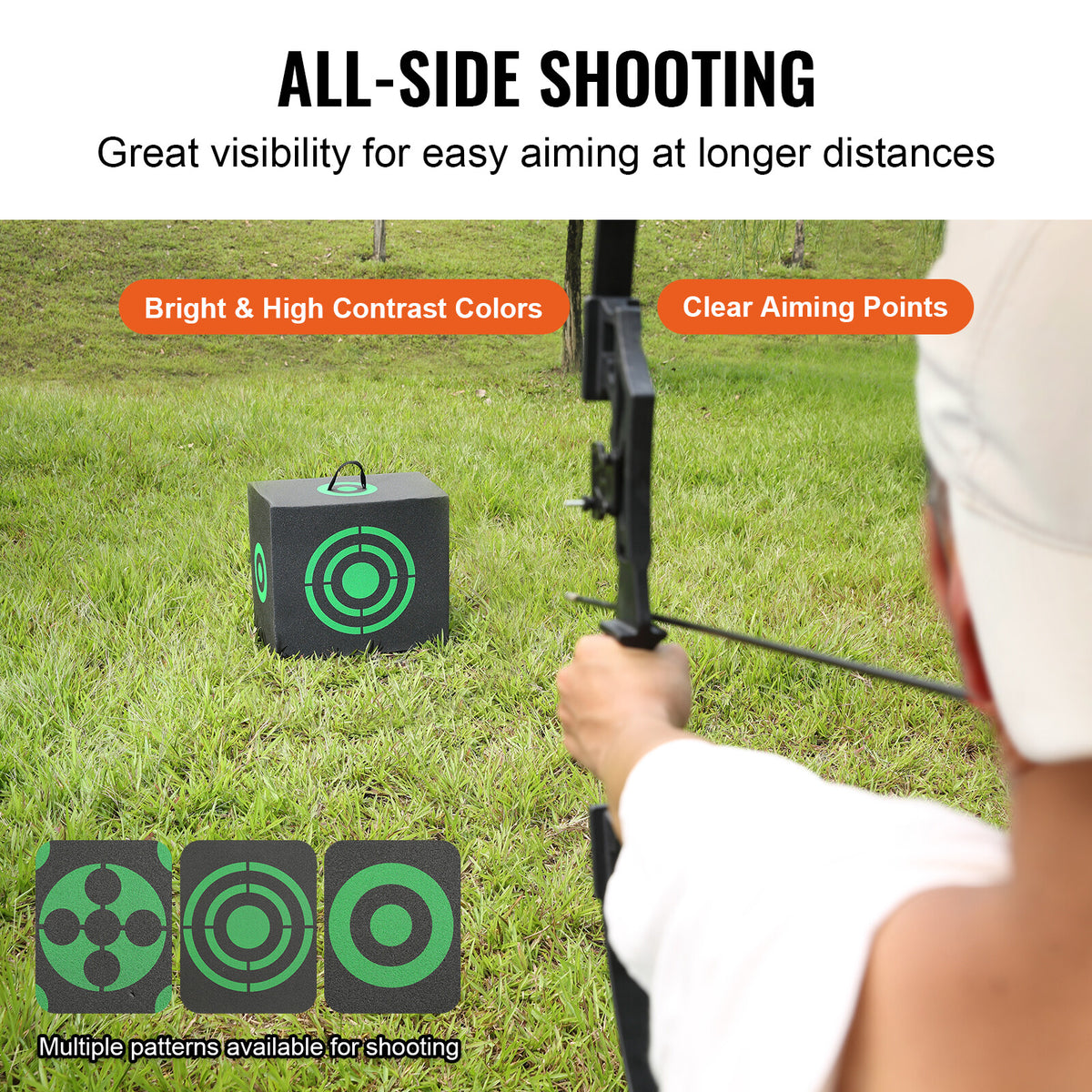 16x18 Foam Archery Target for Outdoor Practice, Portable Bow Shooting Cube