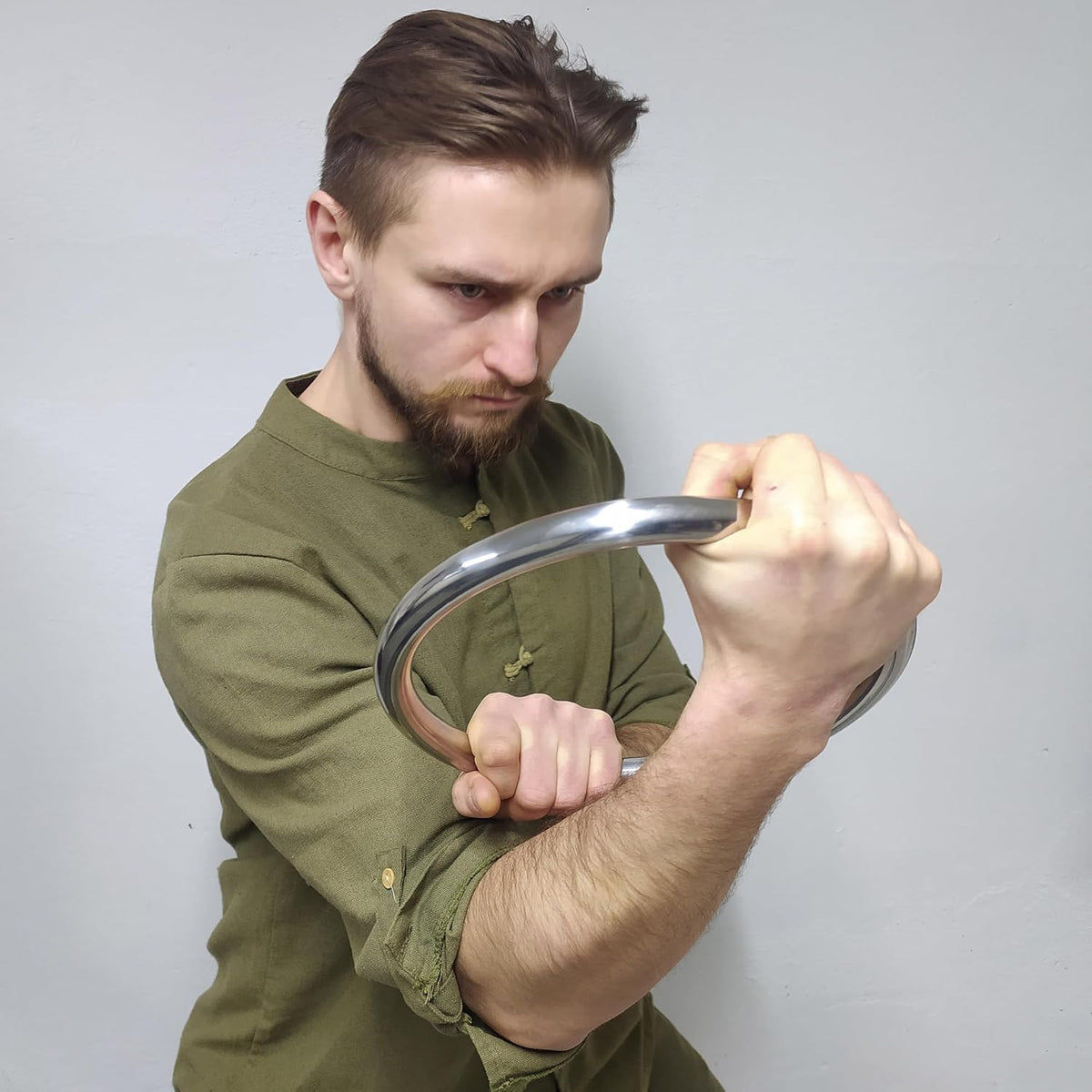 Stainless Steel Wing Chun Ring Hand Grip Training Equipment - 2 Pack