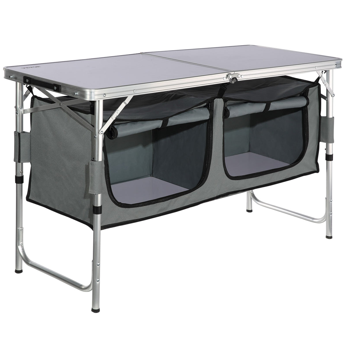 Camping Kitchen Table Folding Portable Cook Station with Adjustable Heights