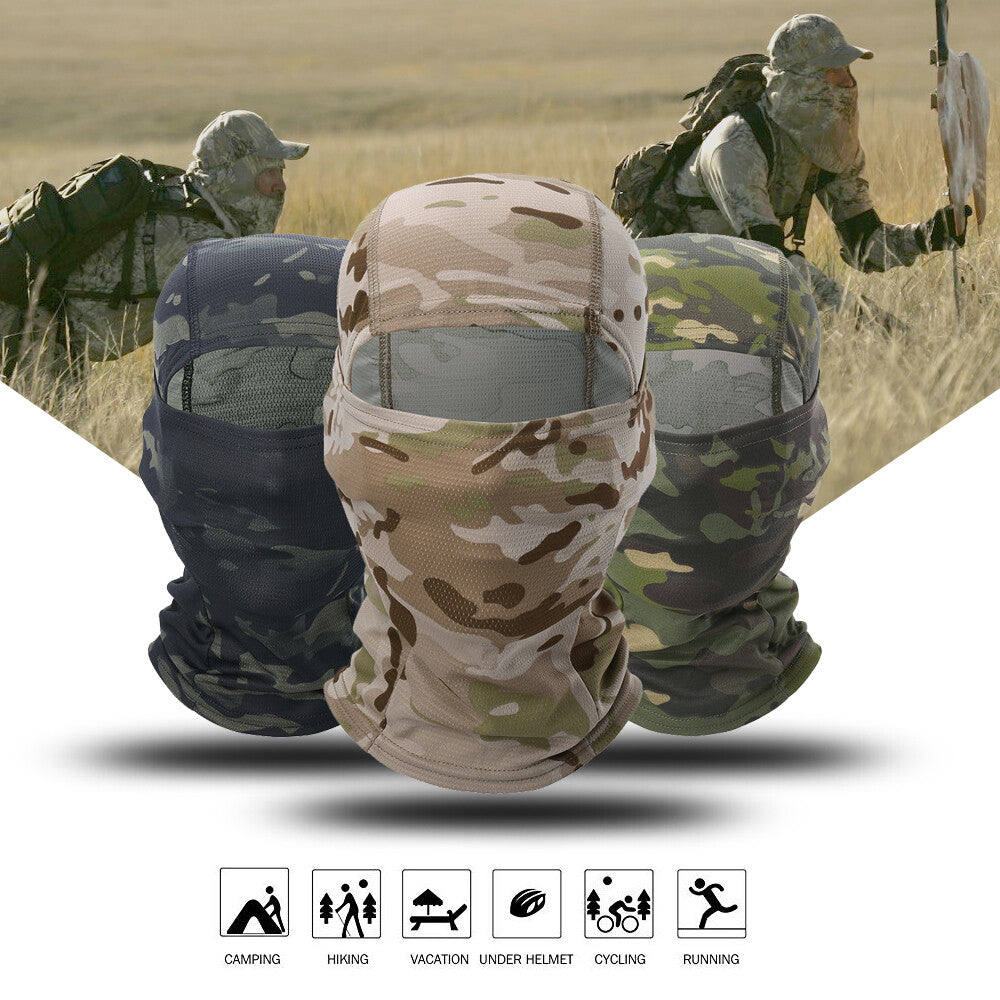 Military Camo Balaclava Mask Unisex Tactical Headwear for Outdoor Activities