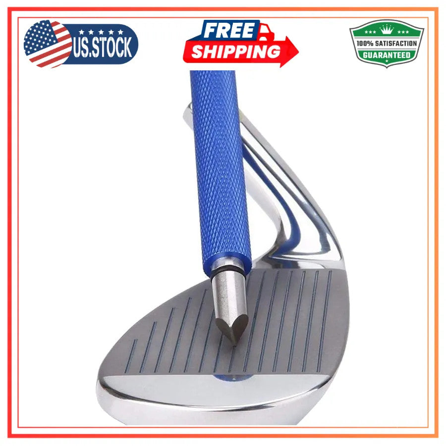 Golf Club Groove Sharpener Tool for U and V Grooves - Durable Metal Cleaner