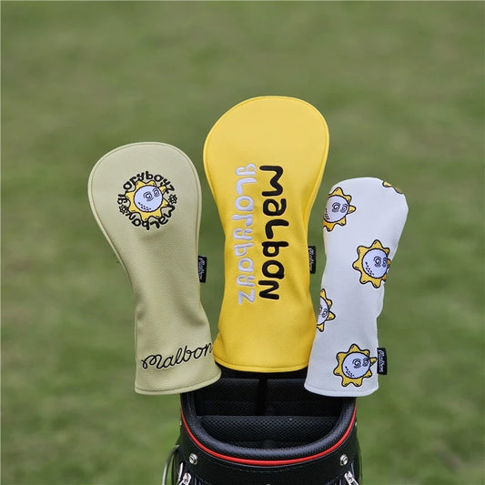 Golf Club Headcover Set Sunflower Style for Driver, Hybrid, Putter & Iron