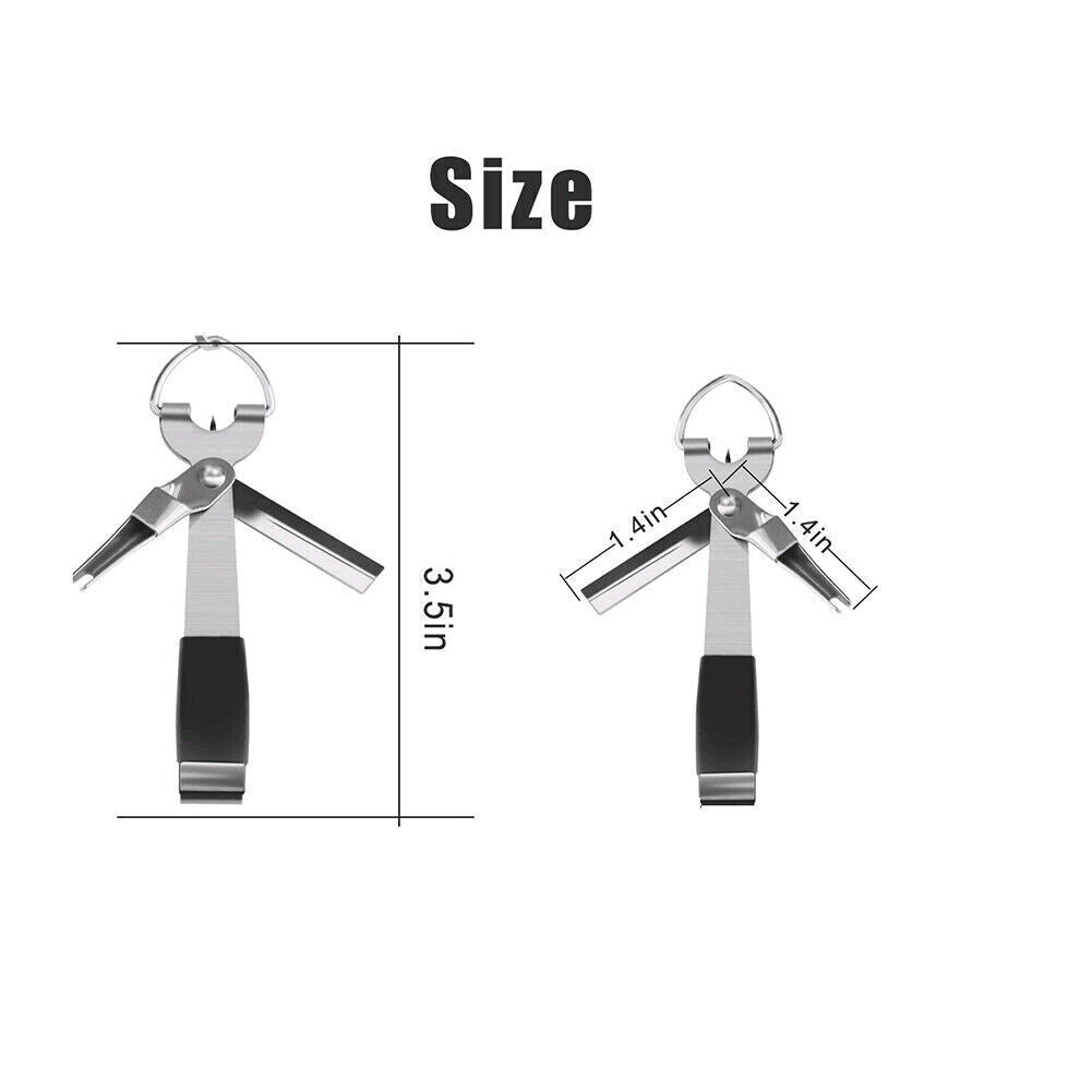 Fishing Line Knot Tying Tool with Cutter and Hook - Stainless Steel