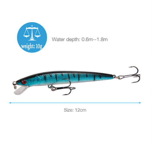 10Pcs Fishing Lure Set - Crankbaits Minnow Baits for Freshwater & Saltwater