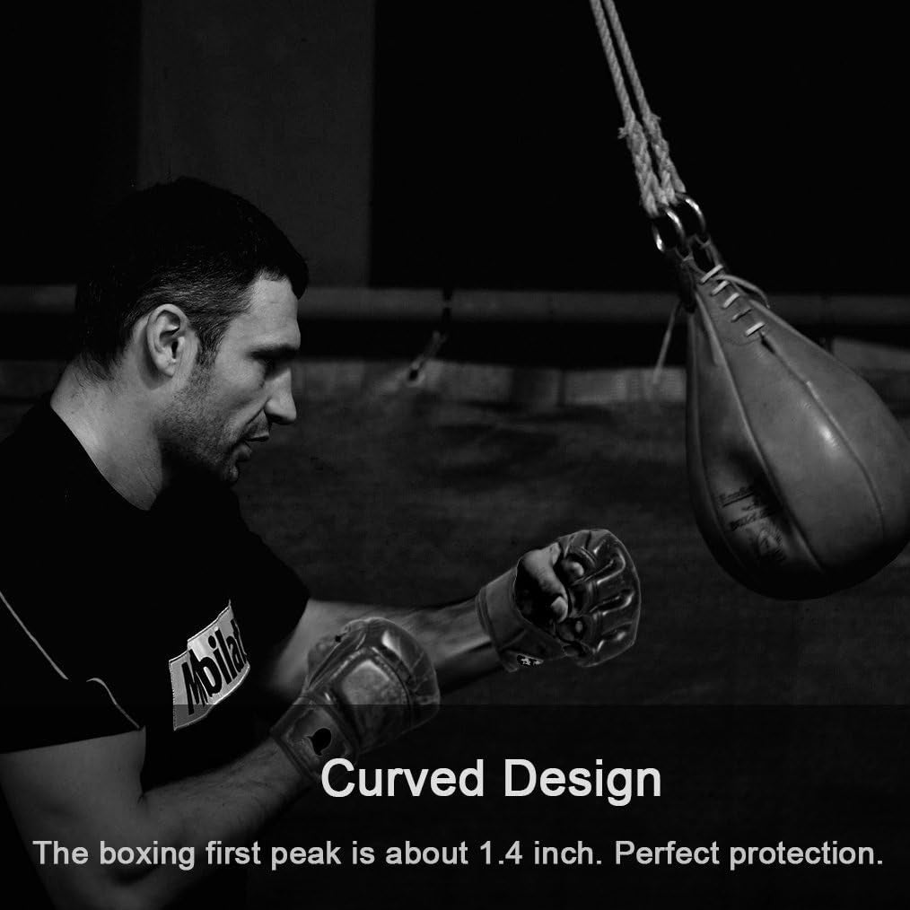 Half-Finger MMA Boxing Gloves with Adjustable Wrist Support - Breathable PU Leather
