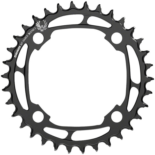 34T Bicycle Chainring for 12-Speed Drivetrain - 104 BCD Steel Black
