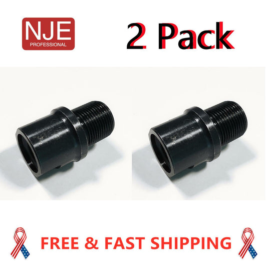 2 Pack Steel 1/2x28 to 5/8x24 Thread Adapters - Heavy Duty Metal Connectors