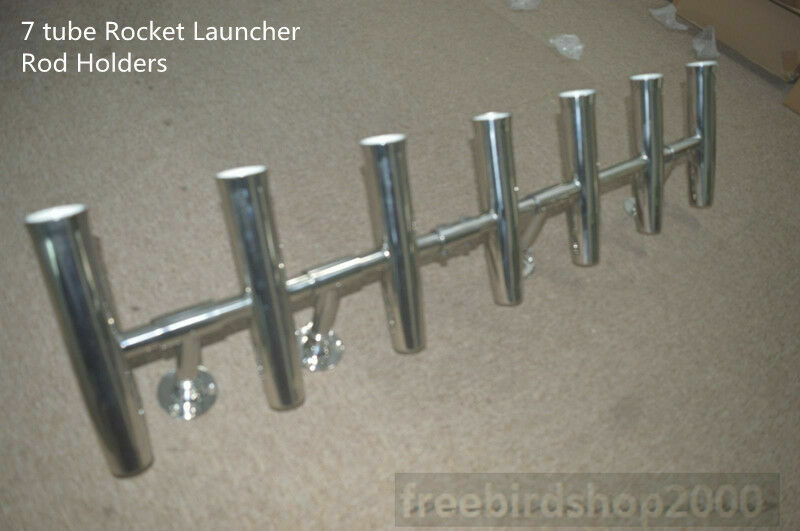 Adjustable Stainless Steel Rocket Launcher Rod Holders for Fishing Boats — 4 to 8 Tubes