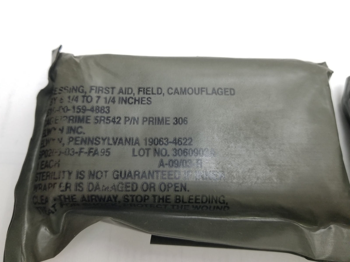 US Military First Aid Bandages 2-Pack - Camouflage Field Dressings