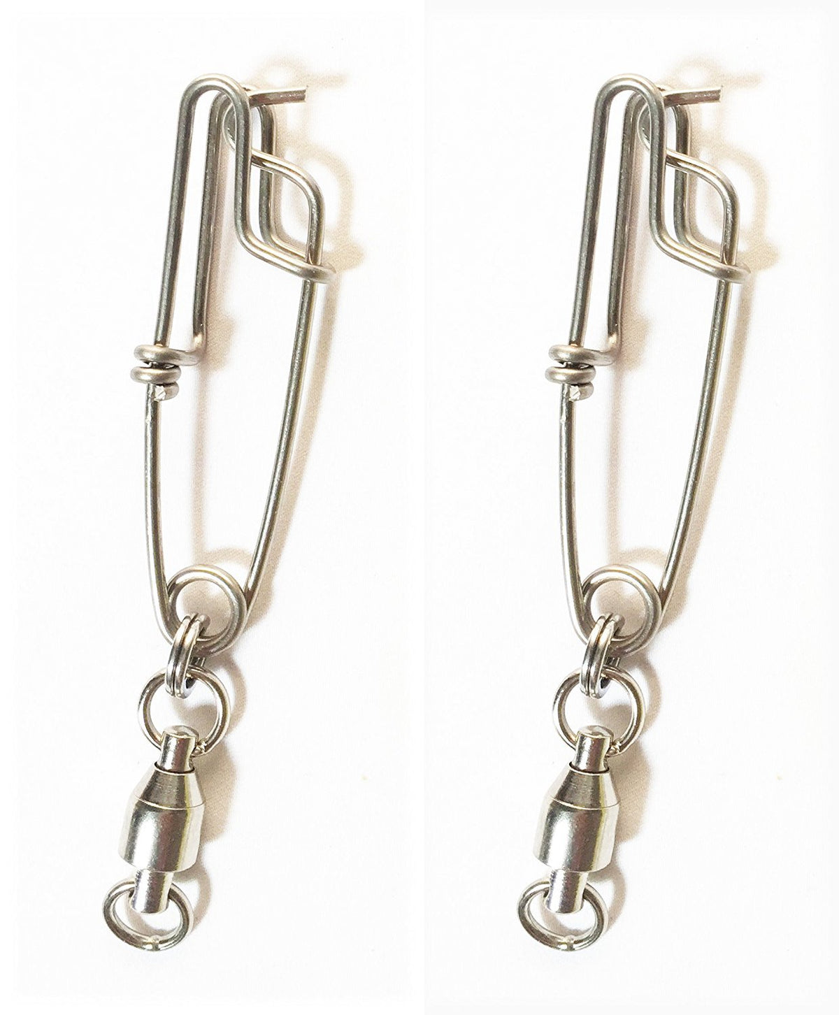 2-Pack Stainless Steel Fishing Snaps and Swivels - Heavy Duty Tackle Clips