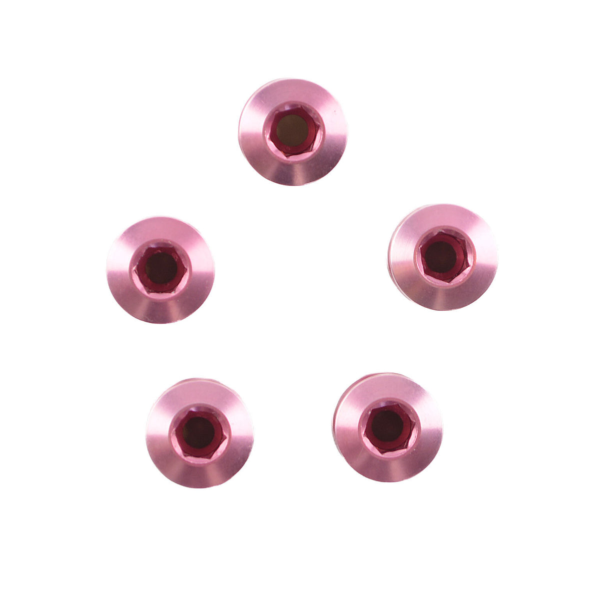 Lightweight Bicycle Chainring Bolts - Fits Shimano, Sram, BMX Pink