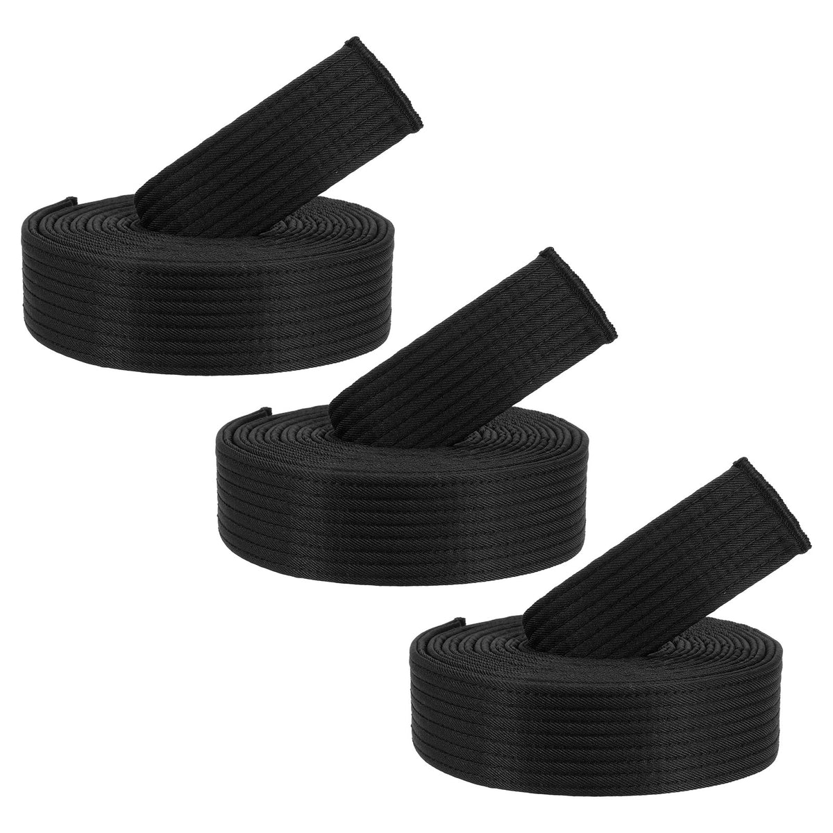 3 Pcs 8.5FT Taekwondo Colored Ranking Belts for Competition & Training - Black