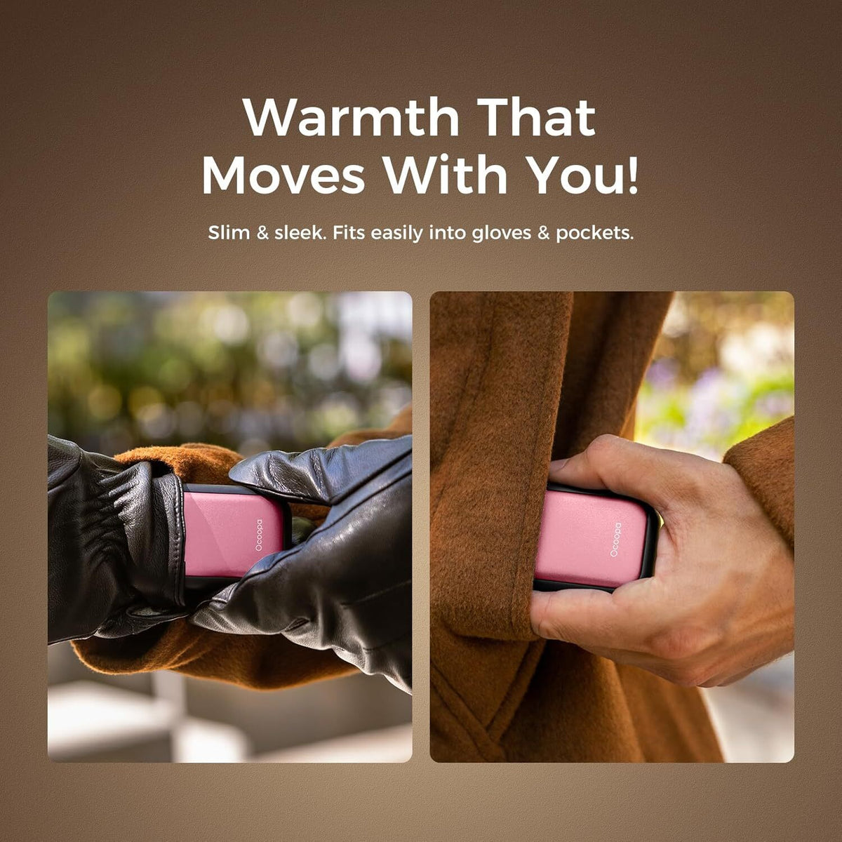 Rechargeable Magnetic Hand Warmers - Slim Pocketable Heater with 5000mAh Power Bank