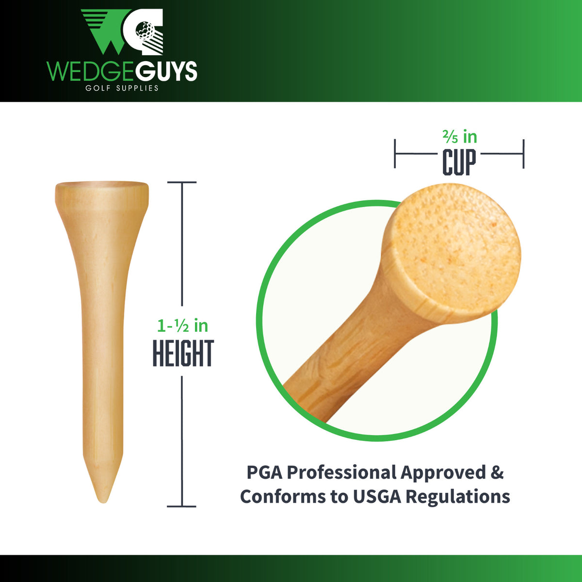 Bamboo Golf Tees Bulk Pack - Multiple Sizes, Durable & Biodegradable