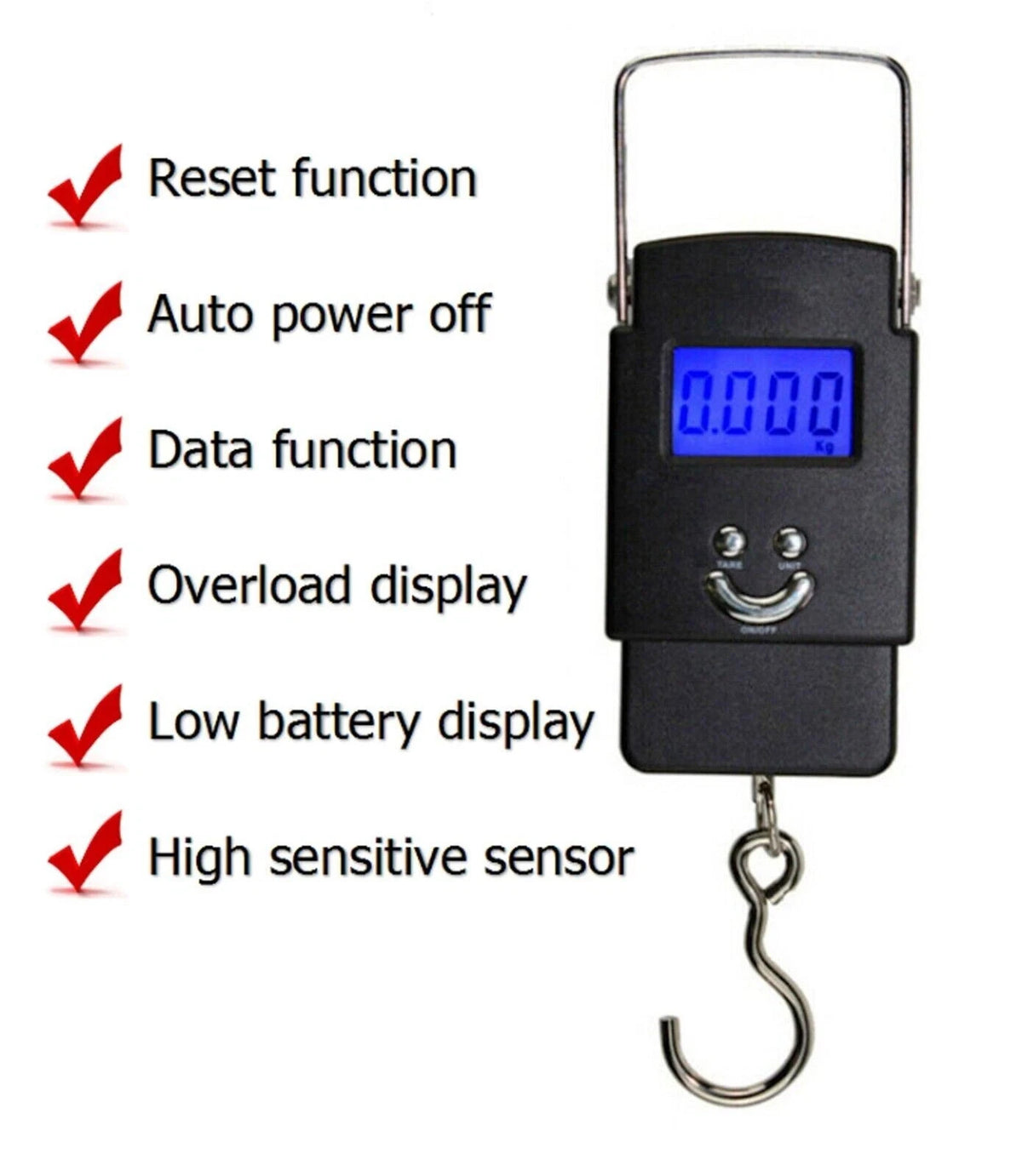 Portable Digital Luggage Scale 110lb / 50kg with Backlight and Hook