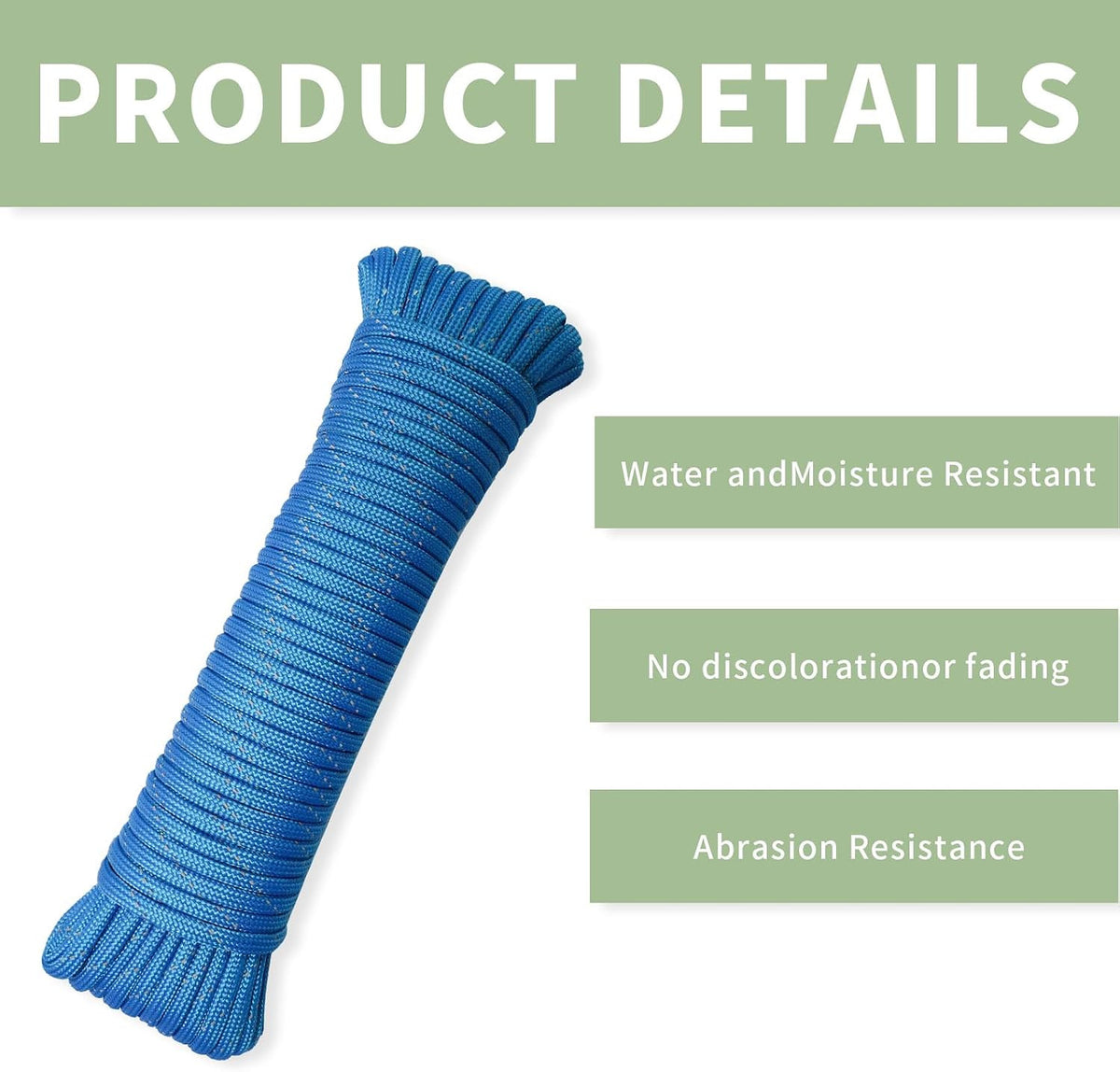 Reflective Paracord Rope 550lb Strength 50ft for Camping & Survival