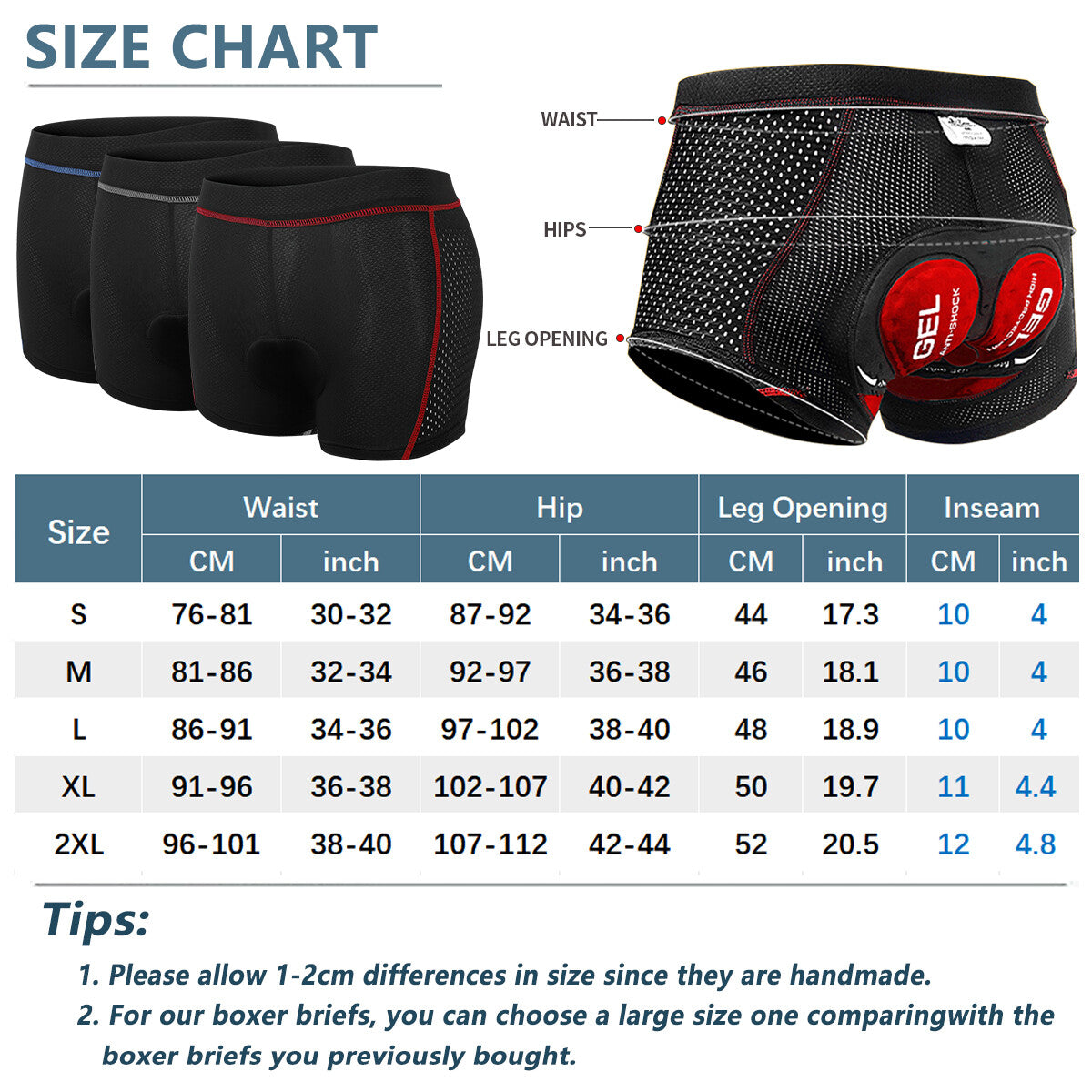 Men's Cycling Shorts with 3D Gel Padding Breathable Road MTB Bike Tights