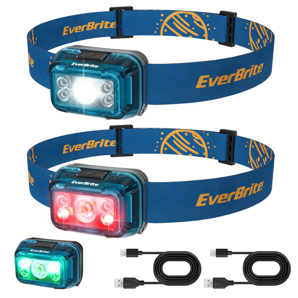 Rechargeable LED Headlamp with 5 Modes, 120° Adjustable Light, USB-C