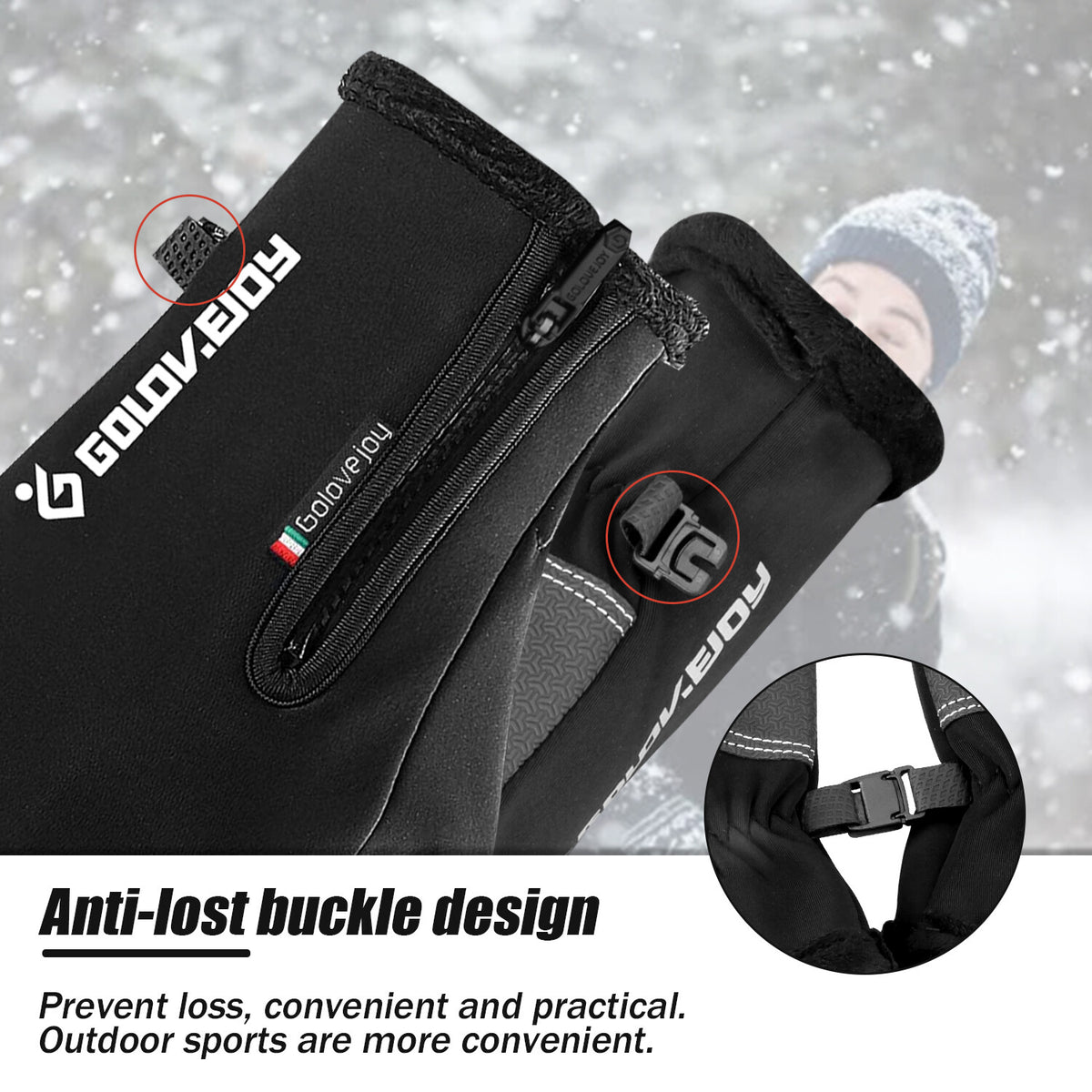 Winter Waterproof Touch Screen Gloves for Men Women - Windproof Warm Mittens