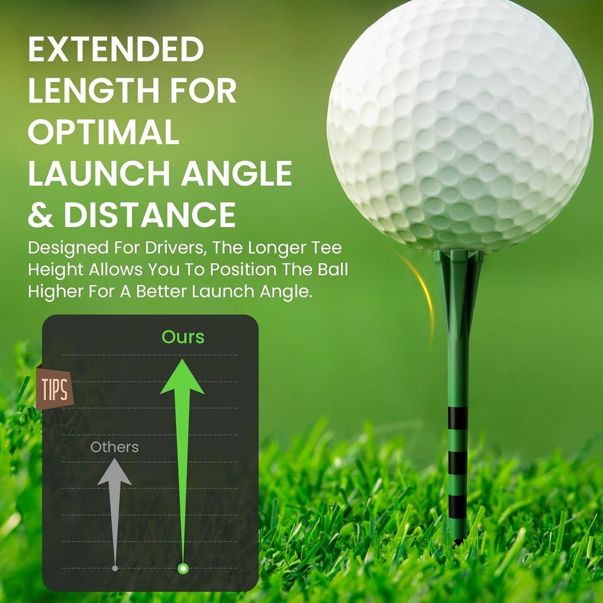 30 Pack Extra Long Plastic Golf Tees 4 or 5 Inch Unbreakable Driving Range
