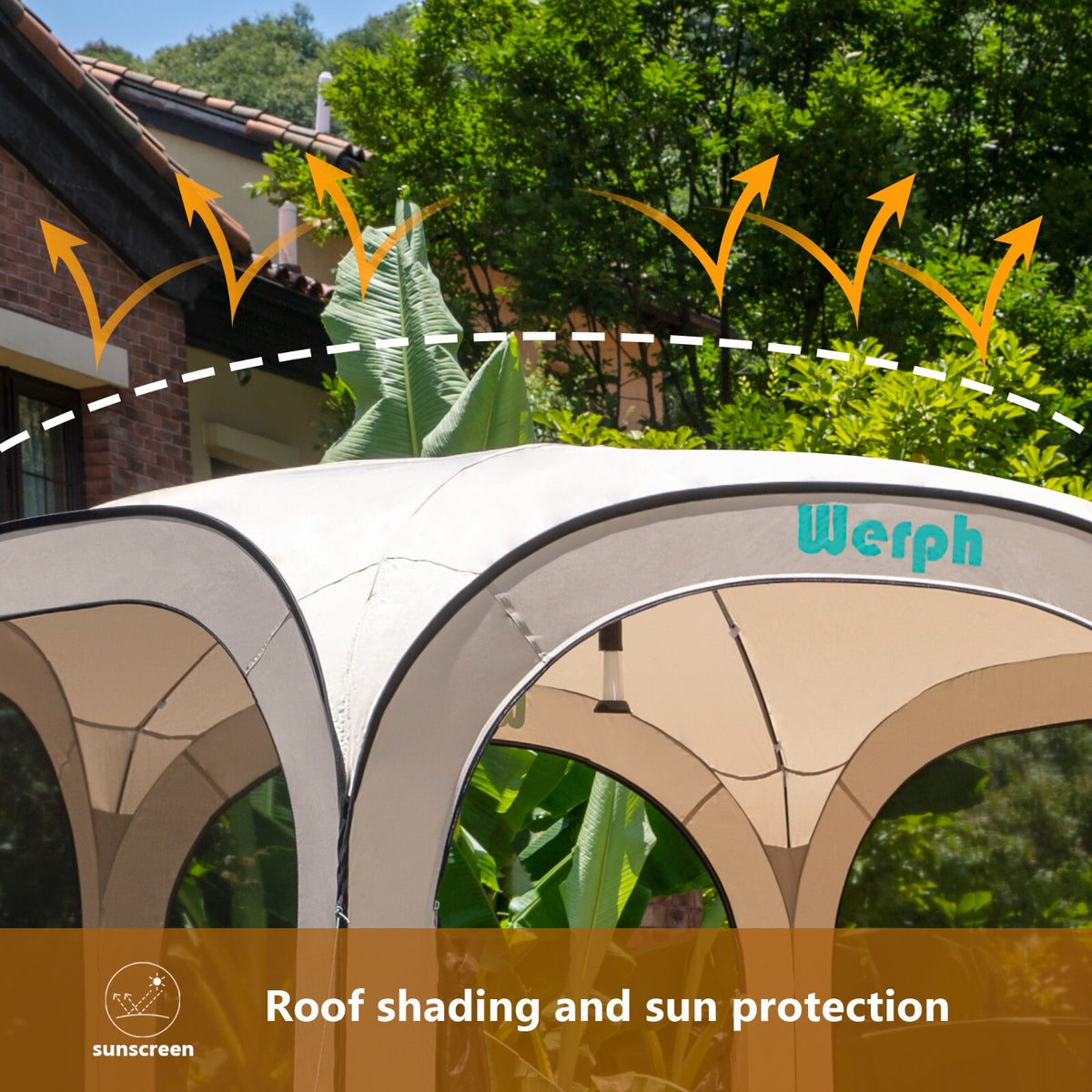 10x10 Pop Up Screen Tent Canopy with Mosquito Net for Camping & Outdoor
