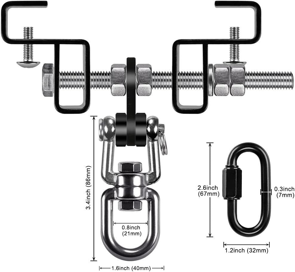Heavy Bag Hanger for I Beam - Adjustable Steel Mount Supports Up to 900 LBS
