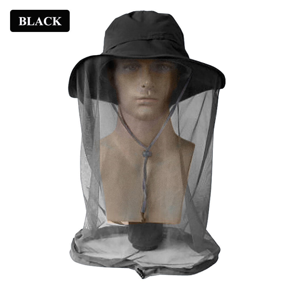 Outdoor Mosquito Net Hat with Sun Protection and Adjustable Mesh Cap