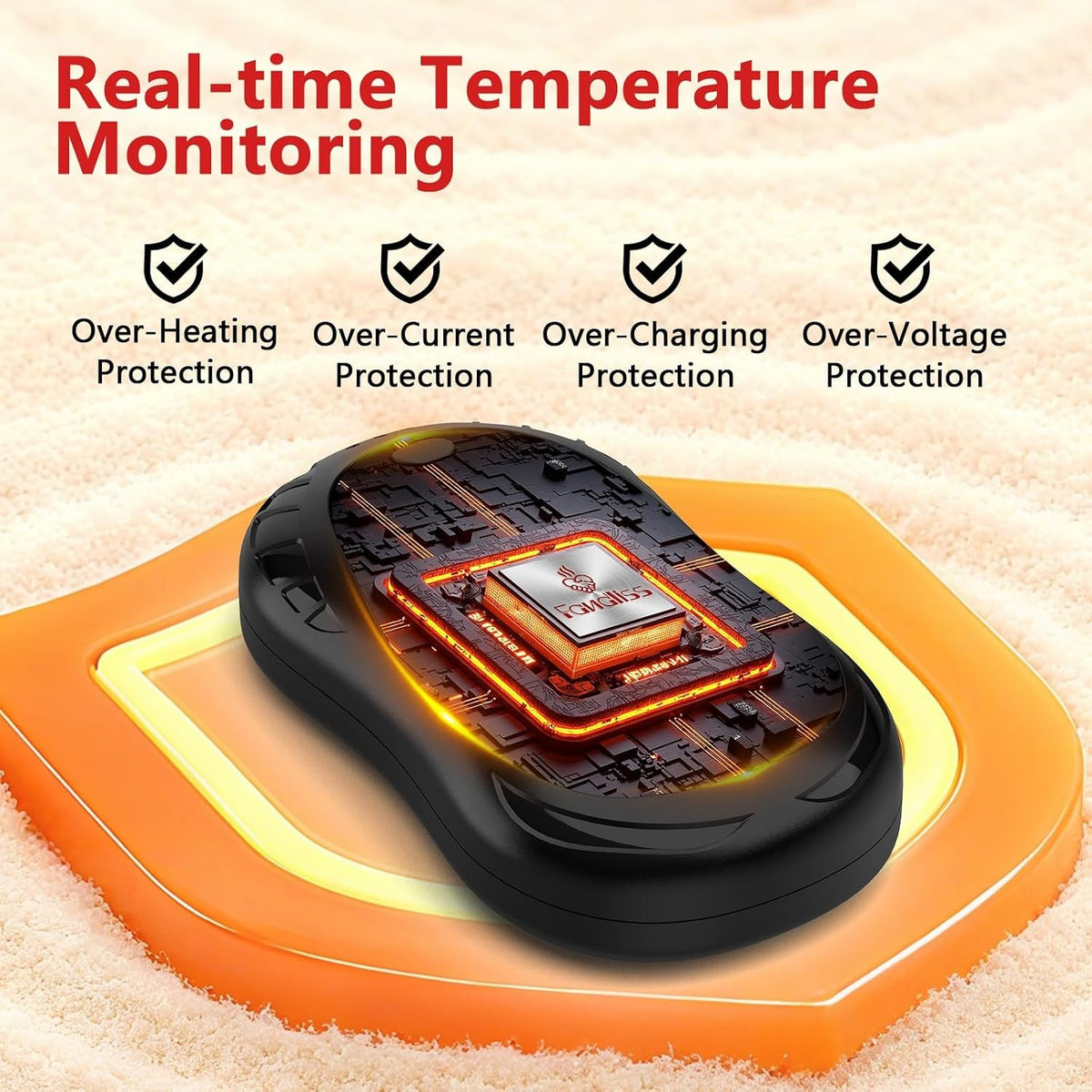Rechargeable Electric Hand Warmers 2 Pack Portable Fast Heating Winter Gloves