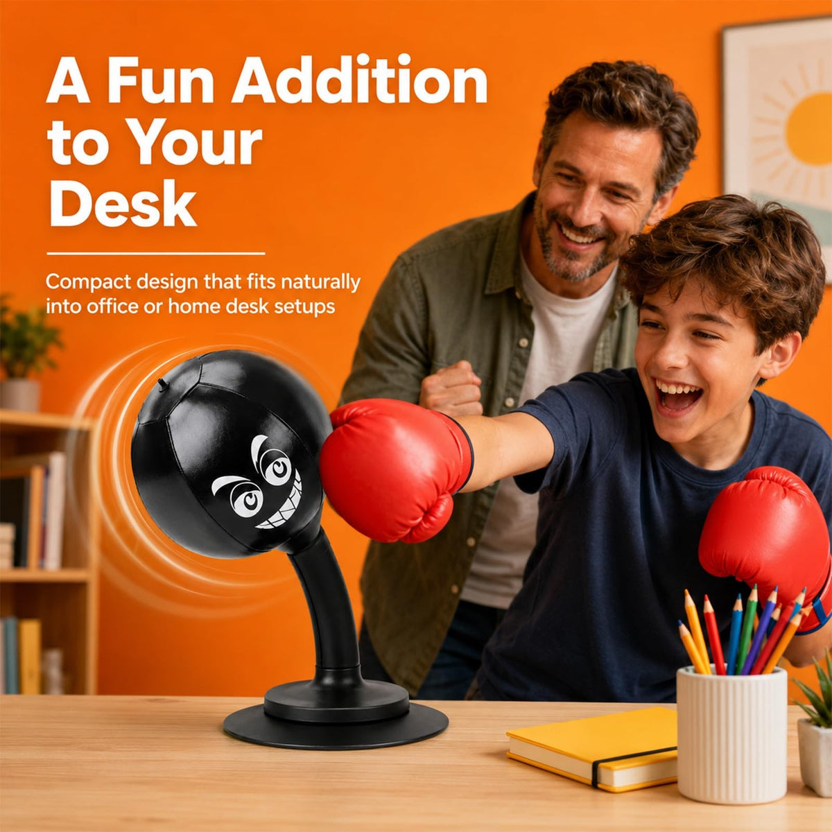 Desk Punching Bag with Silicone Suction Base - Stress Relief Office Toy