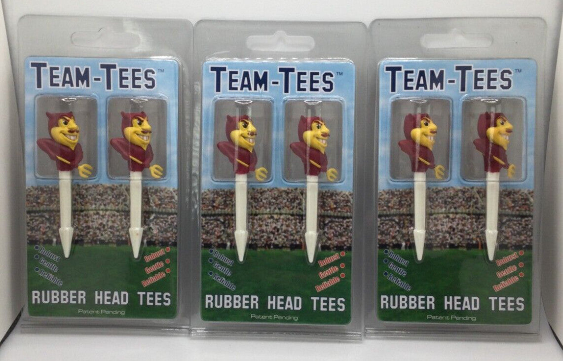 Arizona State Sun Devils Golf Tees - Rubber Head Team-Tees, Pack of 6