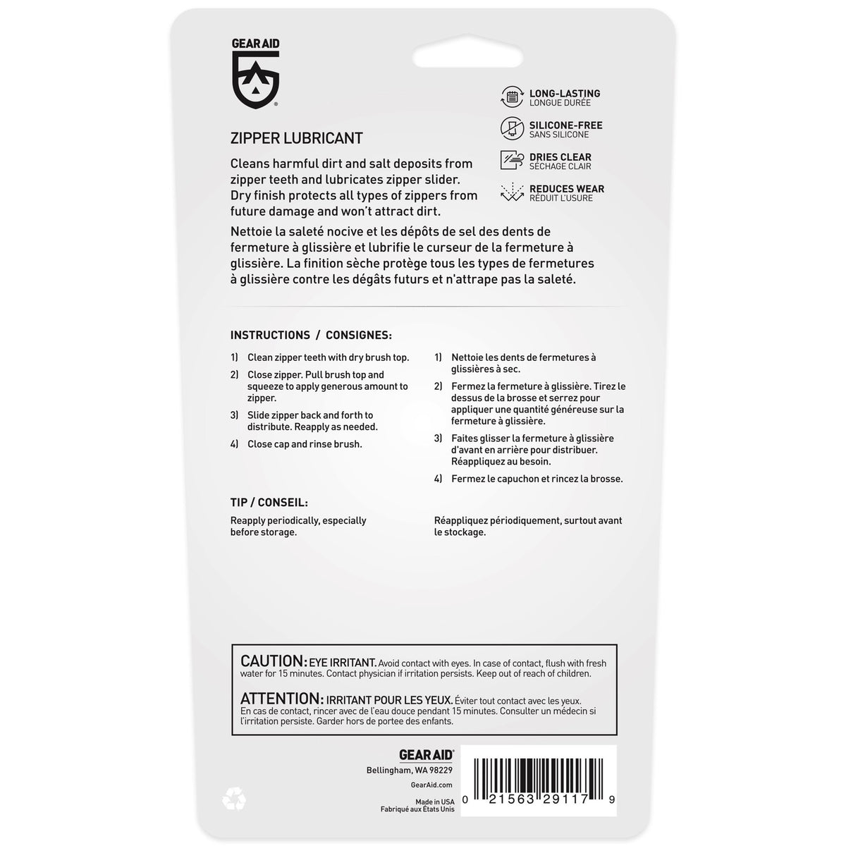 Zipper Cleaner and Lubricant 2 fl oz for Clothing Bags and Gear