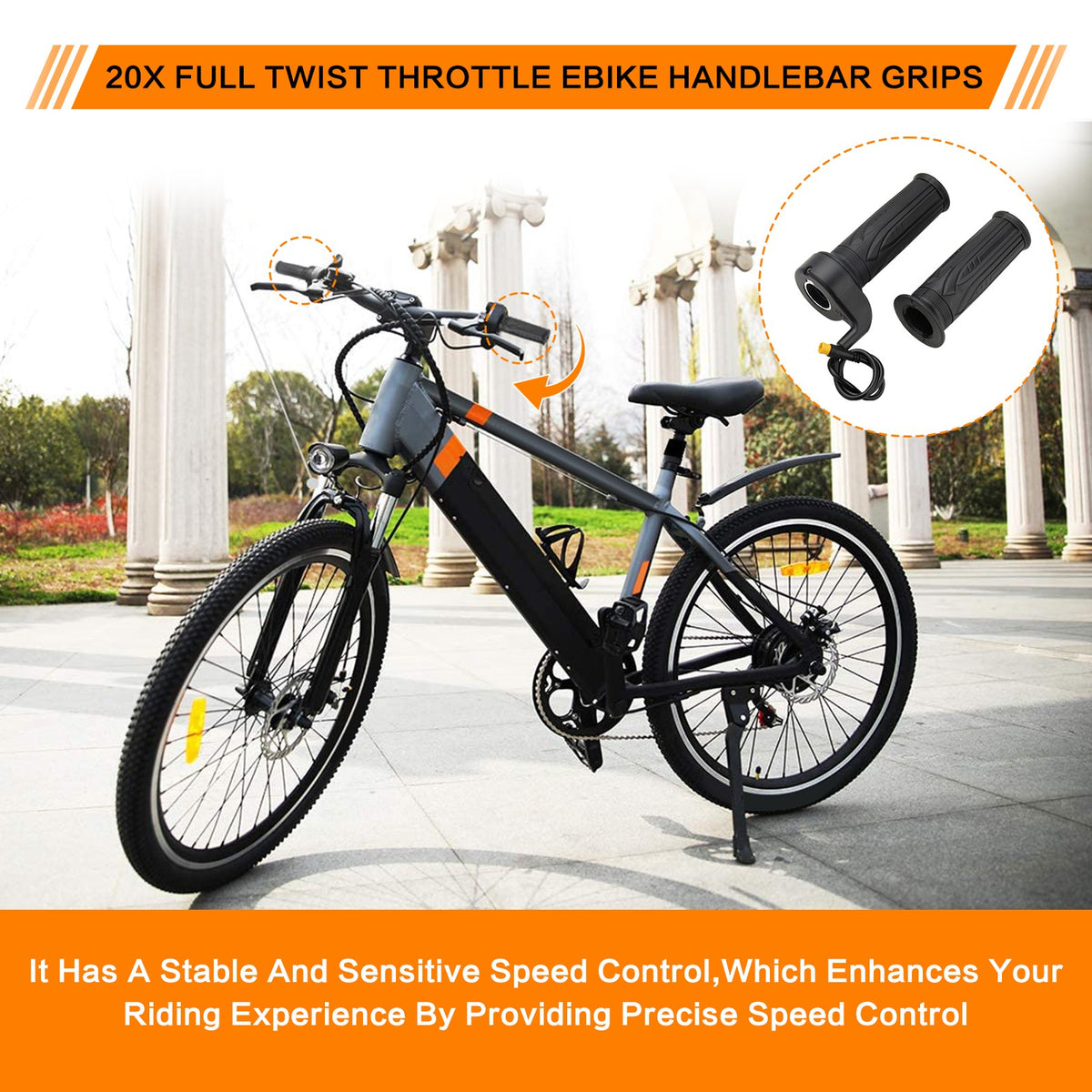 Universal 12V-72V Electric Bicycle Scooter Throttle Grip for Handlebar