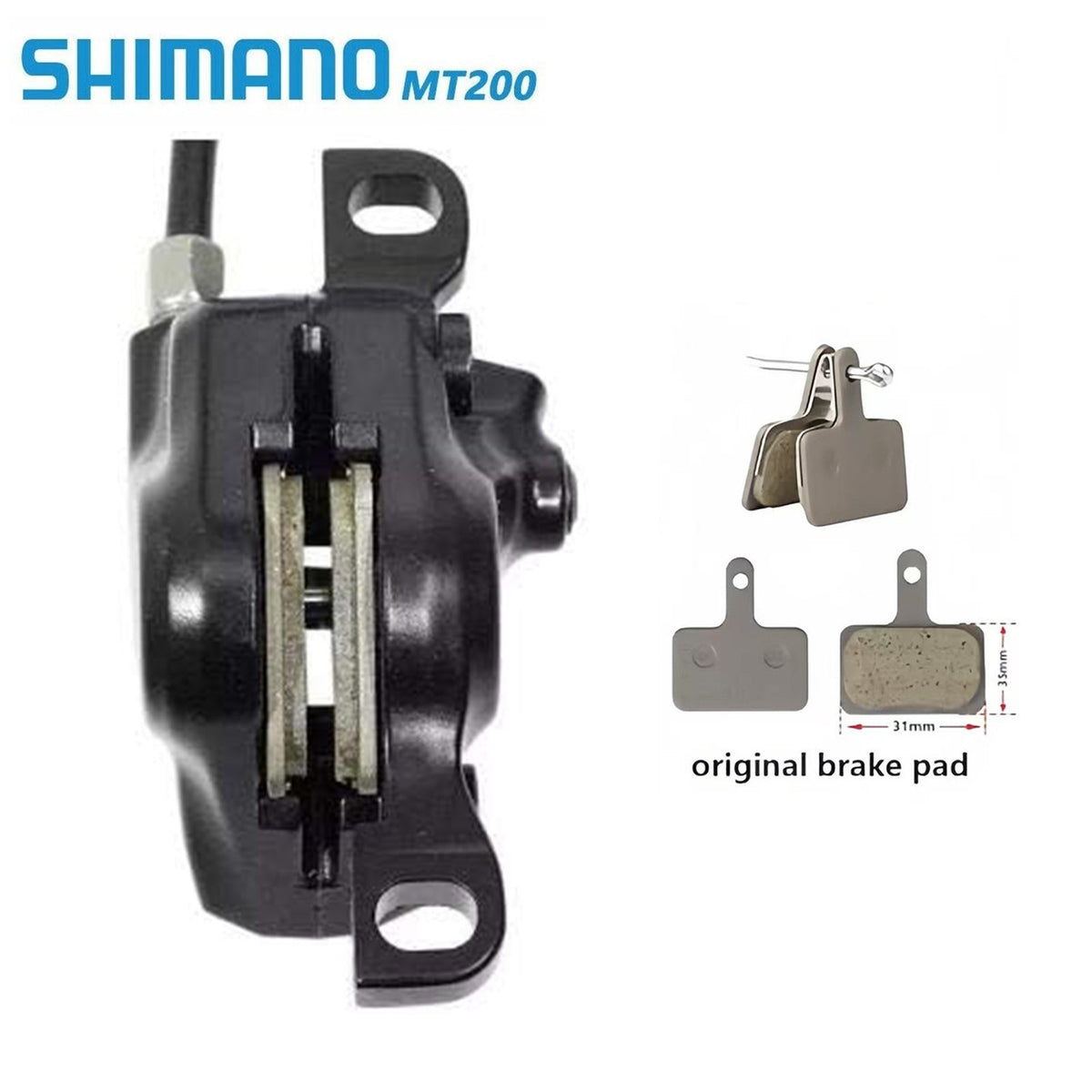 Hydraulic Disc Brake Set with 160mm Rear and 180mm Front Rotors for Mountain Bikes