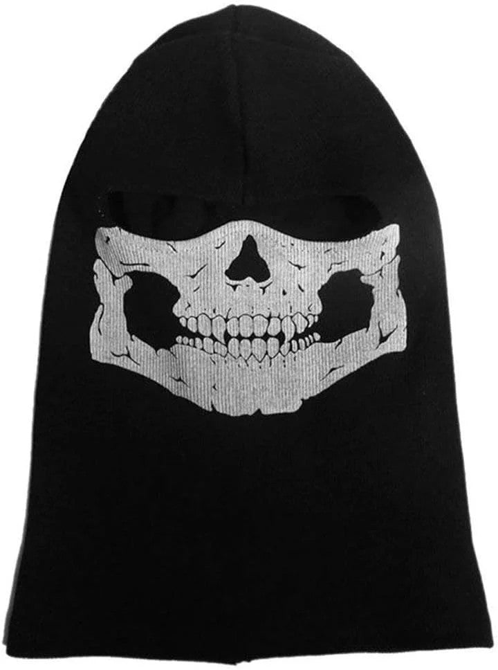 Windproof Full Face Mask for Skiing Motorcycle Outdoor Sports Black Skull Balaclava